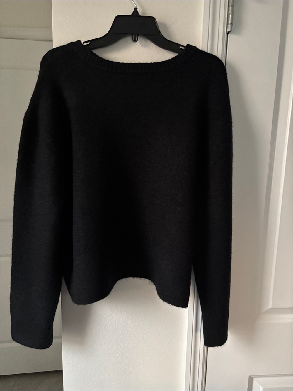 CeCe Black Crewneck Sweater with Rhinestone Bow - Picture 4 of 5